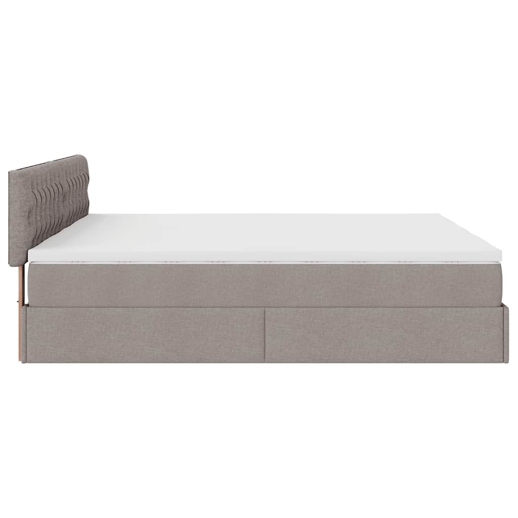 vidaXL Οθωμανικό κρεβάτι με στρώματα Taupe 180x200cm ύφασμα