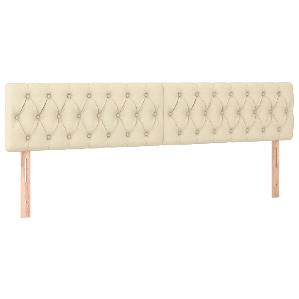 vidaXL Οθωμανικό κρεβάτι με στρώματα Κρέμα 180x200cm ύφασμα