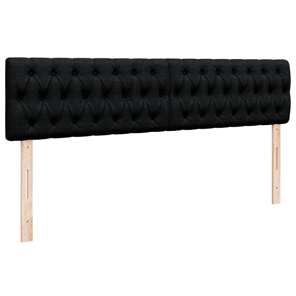 vidaXL Οθωμανικό Κρεβάτι με Στρώματα Μαύρο 200x200cm Ύφασμα