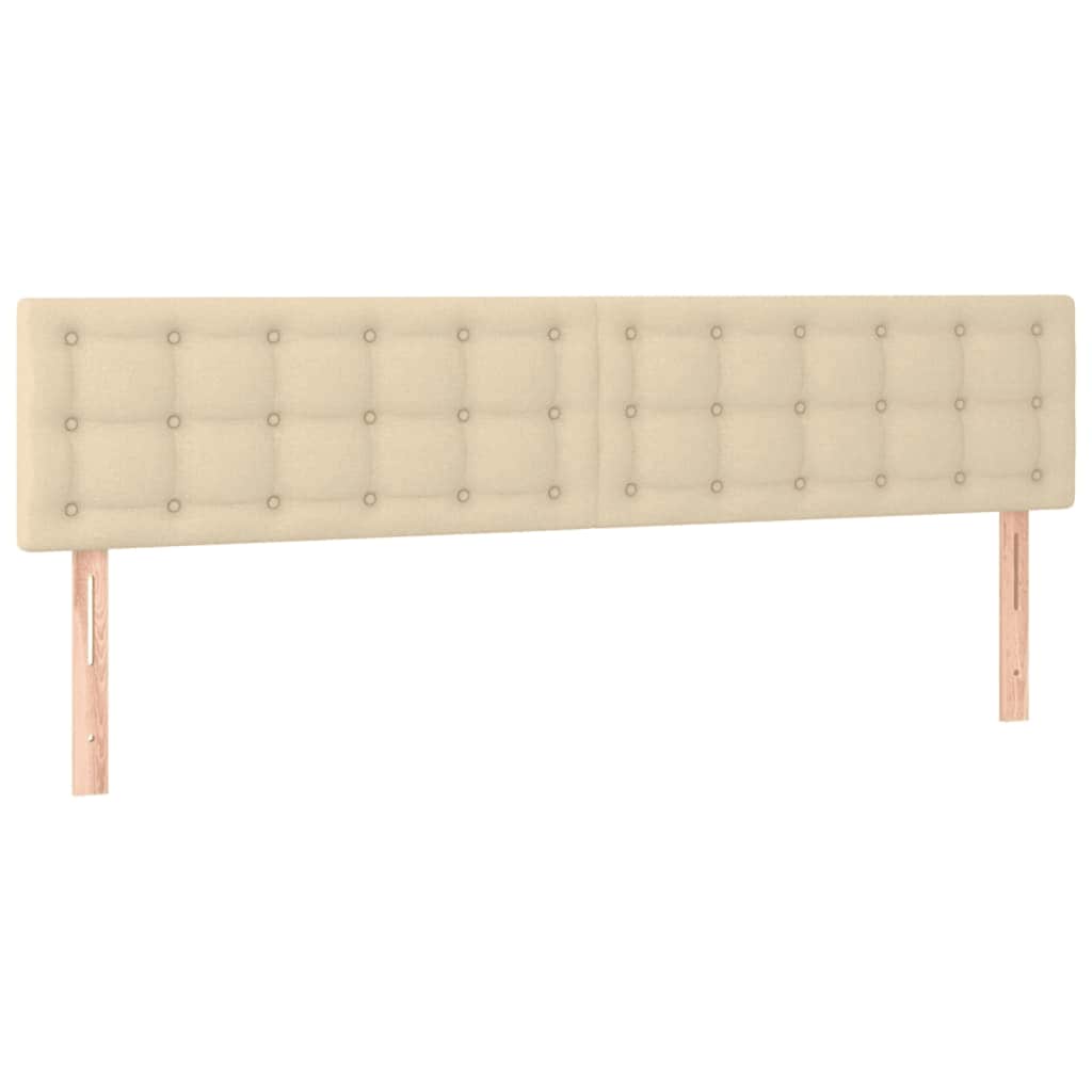 vidaXL Οθωμανικό κρεβάτι με στρώματα Κρέμα 180x200cm ύφασμα