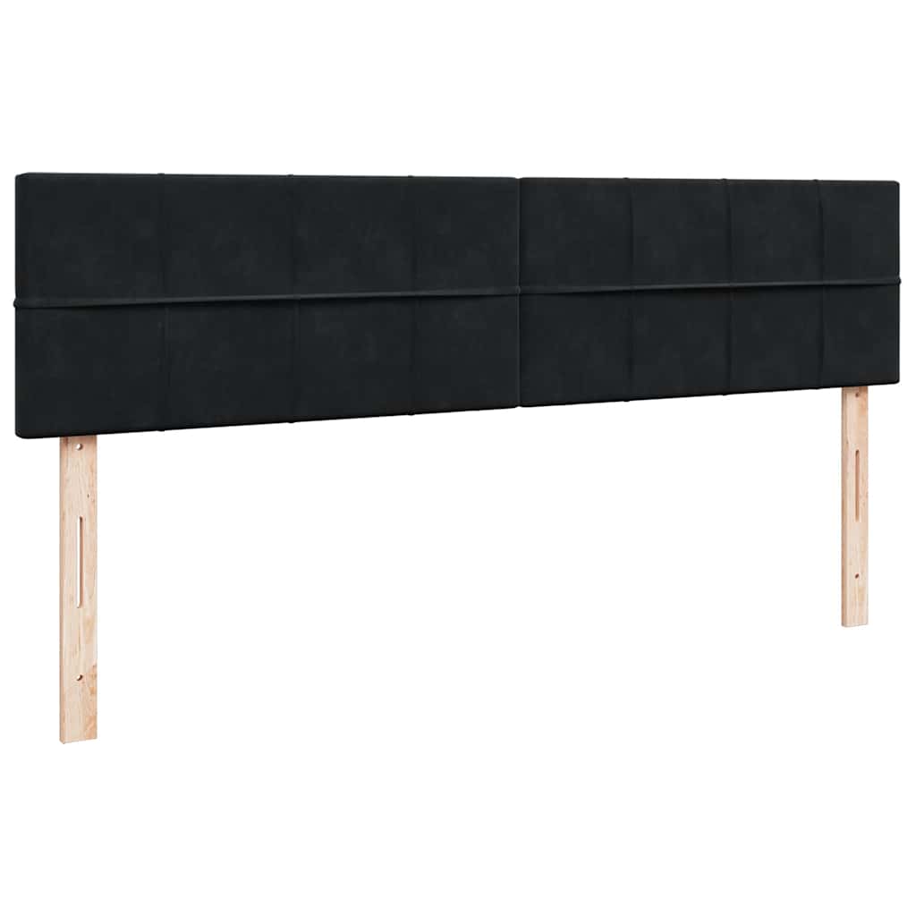 vidaXL Οθωμανικό κρεβάτι με στρώματα Μαύρο 200x200cm Velvet