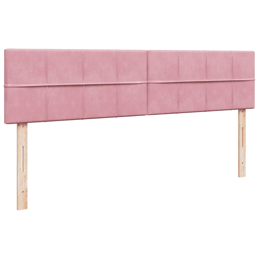 vidaXL Οθωμανικό κρεβάτι με στρώματα ροζ 200x200cm Velvet