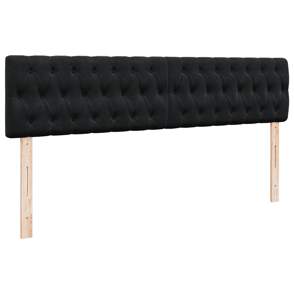 vidaXL Οθωμανικό κρεβάτι με στρώματα Μαύρο 180x200cm Velvet