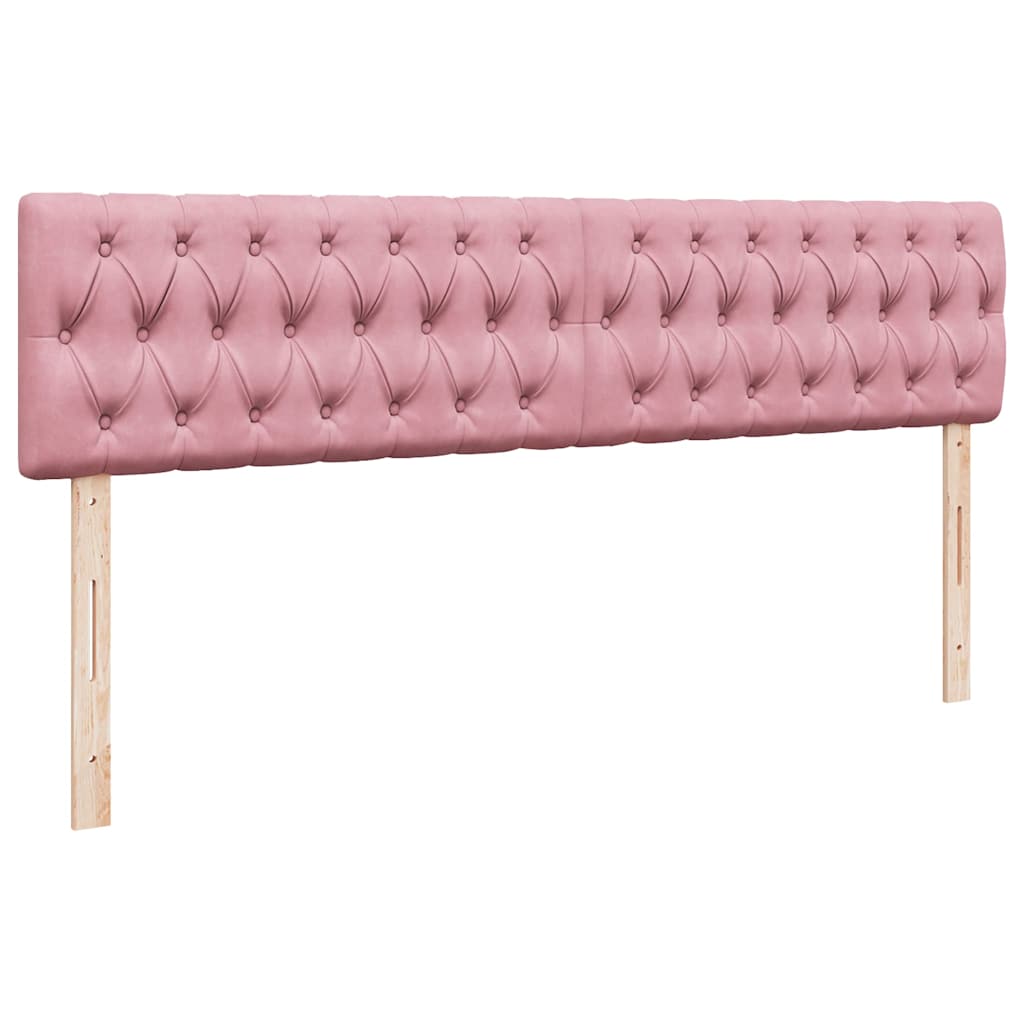 vidaXL Οθωμανικό κρεβάτι με στρώματα ροζ 200x200cm Velvet