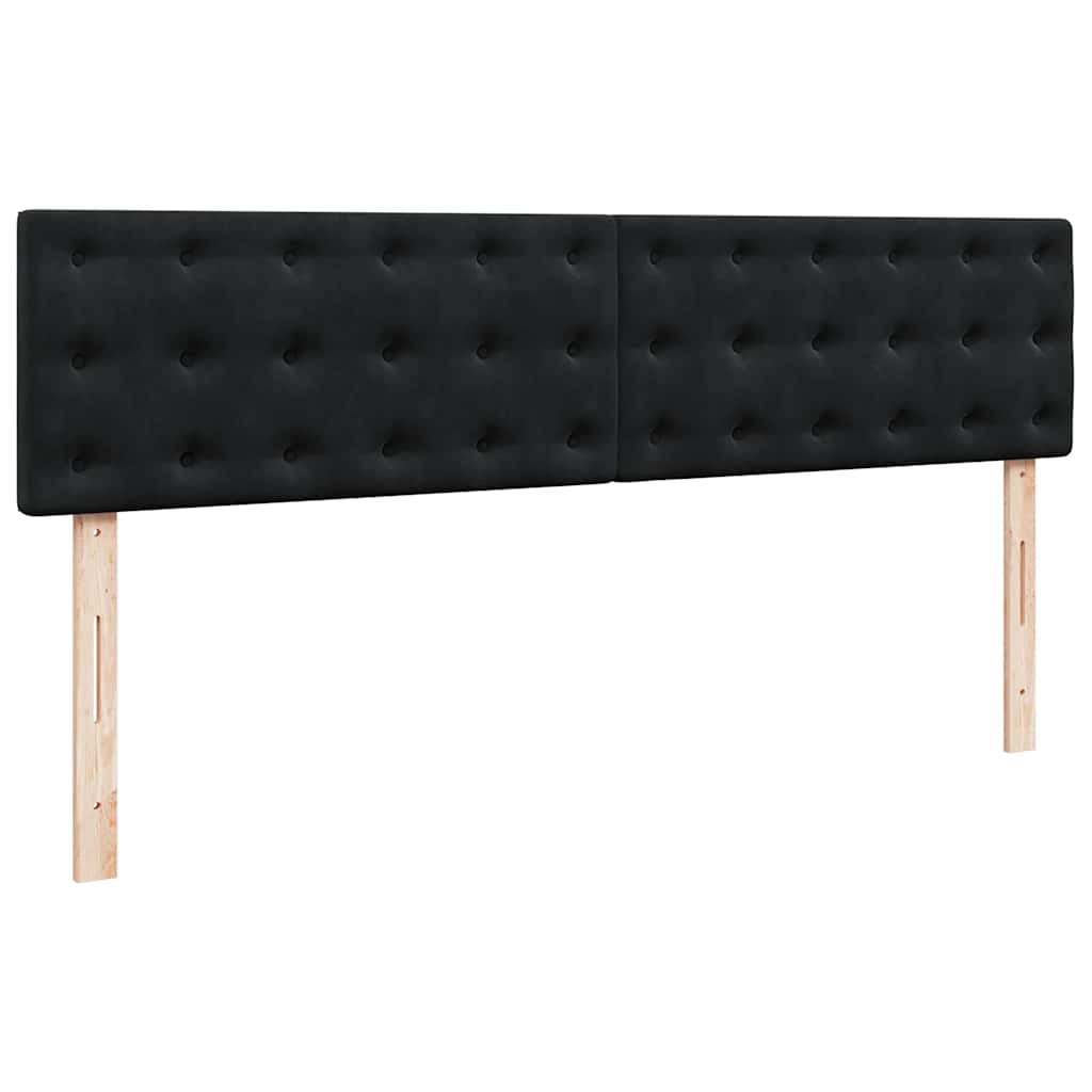 vidaXL Οθωμανικό κρεβάτι με στρώματα Μαύρο 200x200cm Velvet