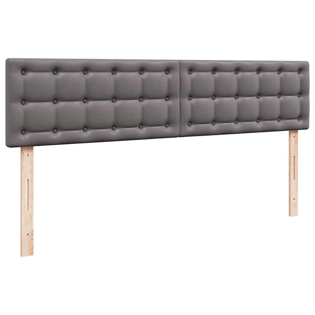 vidaXL Οθωμανικό κρεβάτι με στρώματα & LEDs Γκρι Faux Leather