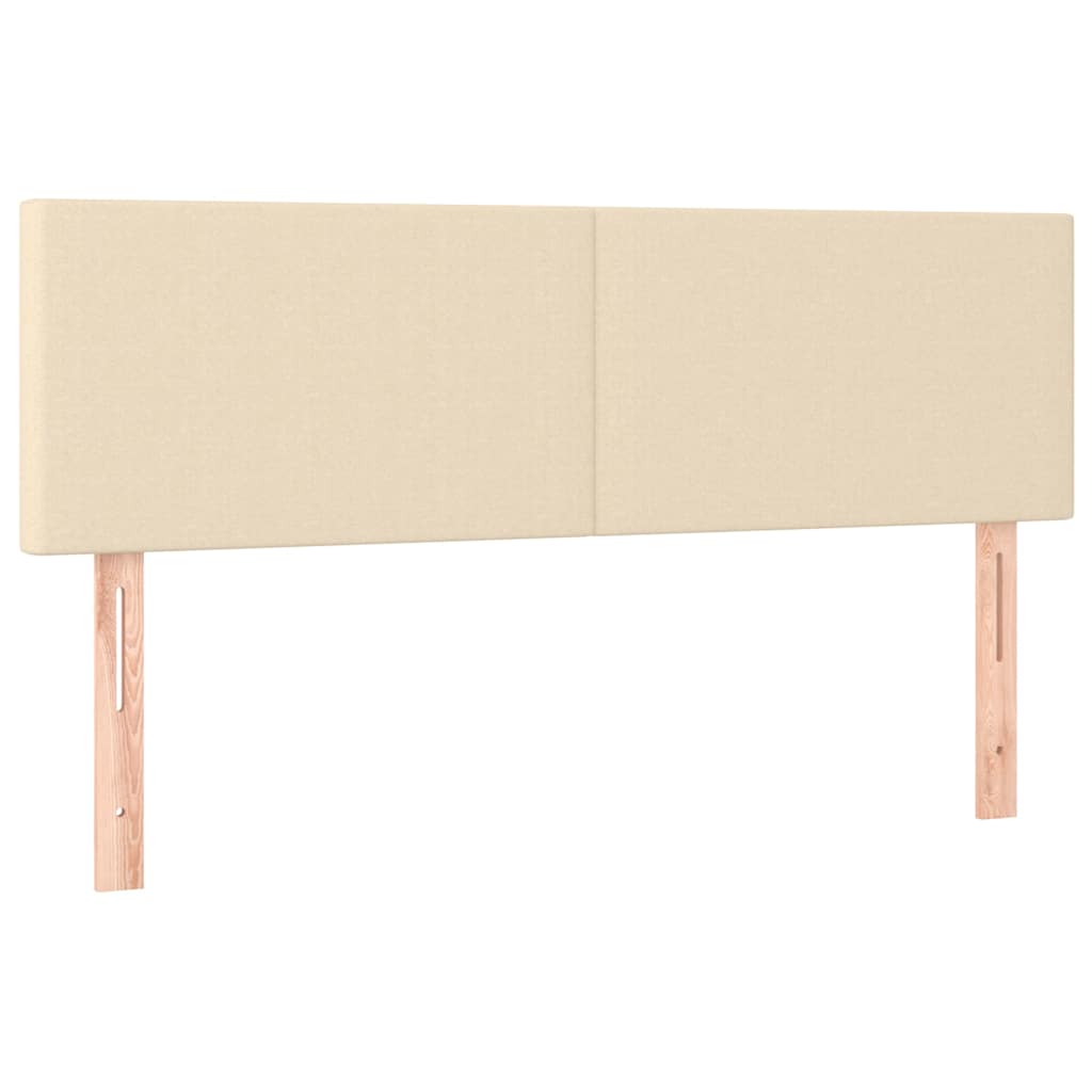 vidaXL Οθωμανικό κρεβάτι με στρώμα & LEDs Cream 140x200 cm Ύφασμα