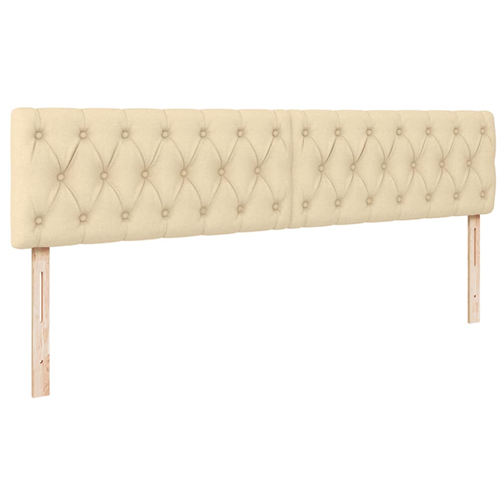 vidaXL Οθωμανικό κρεβάτι με στρώμα & LEDs Cream 180x200cm ύφασμα