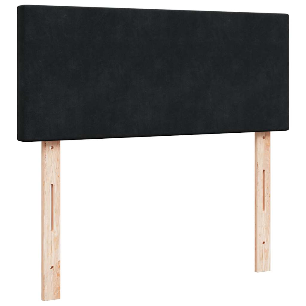 vidaXL Οθωμανικό κρεβάτι με στρώμα & LEDs Μαύρο 120x200cm Velvet