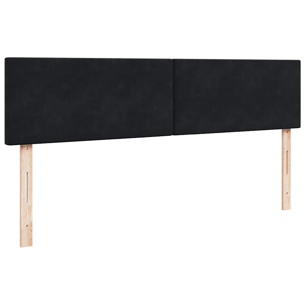 vidaXL Οθωμανικό κρεβάτι με στρώματα & LEDs Μαύρο 200x200cm Velvet