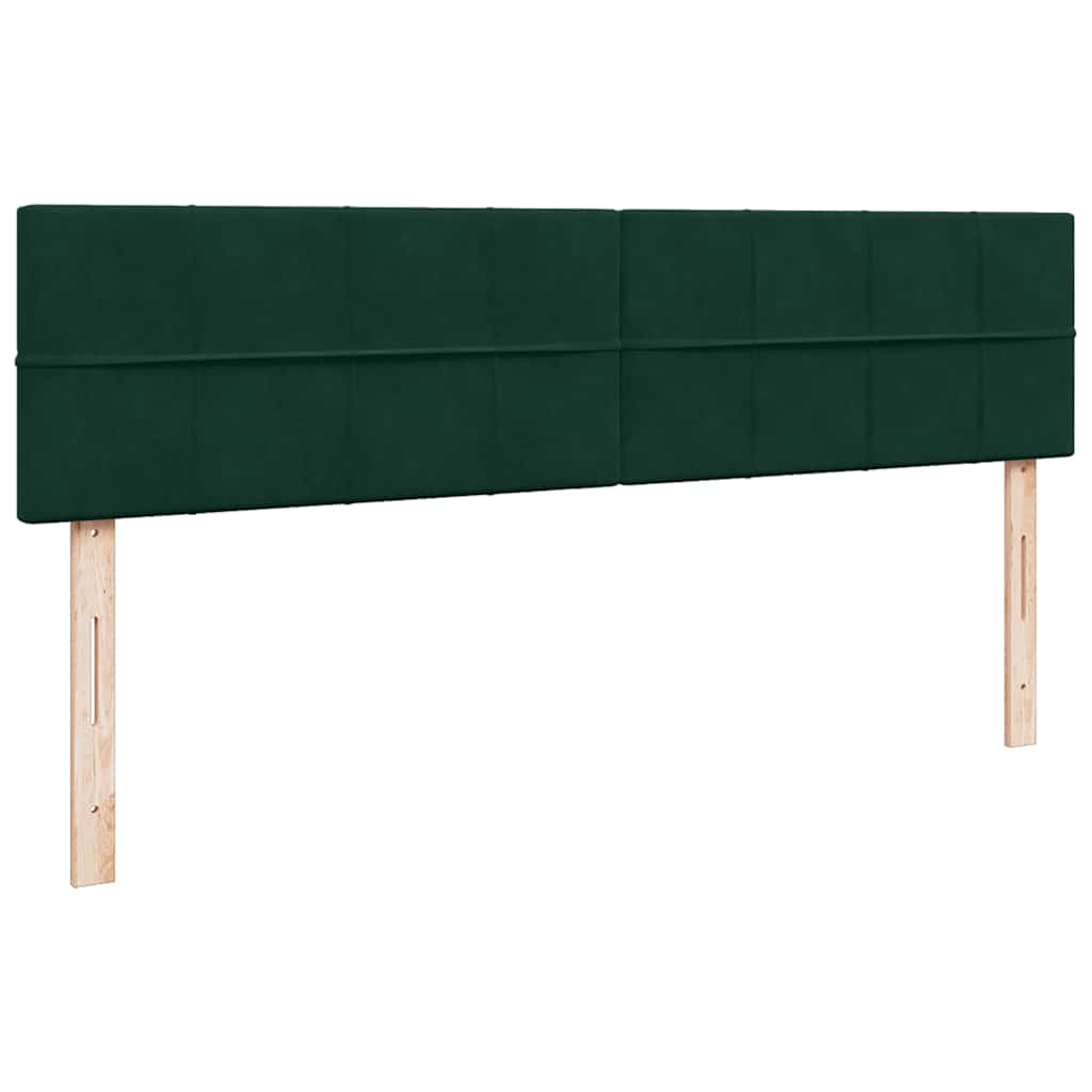 vidaXL Οθωμανικό κρεβάτι με στρώμα & LEDs Dark Green 180x200cm Velvet