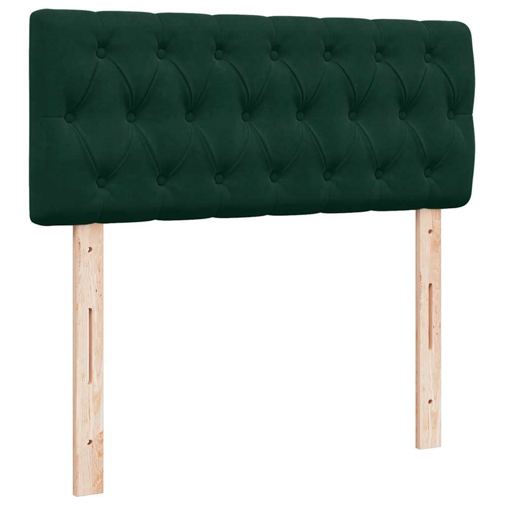 vidaXL Οθωμανικό κρεβάτι με στρώμα & LEDs Dark Green 120x190cm Velvet