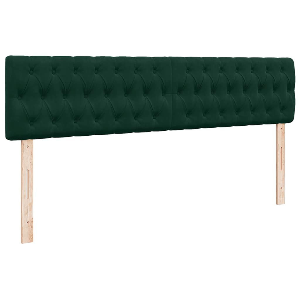 vidaXL Οθωμανικό κρεβάτι με στρώμα & LEDs Dark Green 160x200cm Velvet