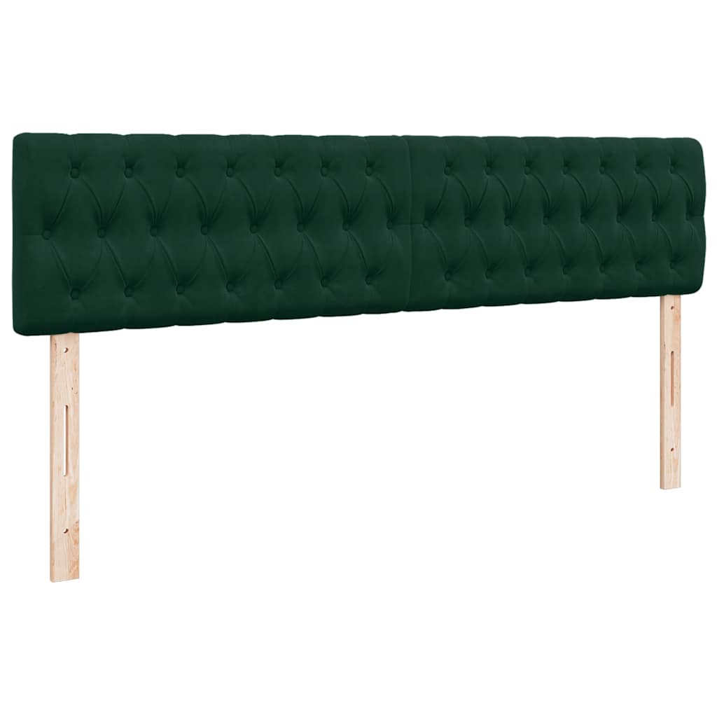 vidaXL Οθωμανικό κρεβάτι με στρώμα & LEDs Dark Green 180x200cm Velvet