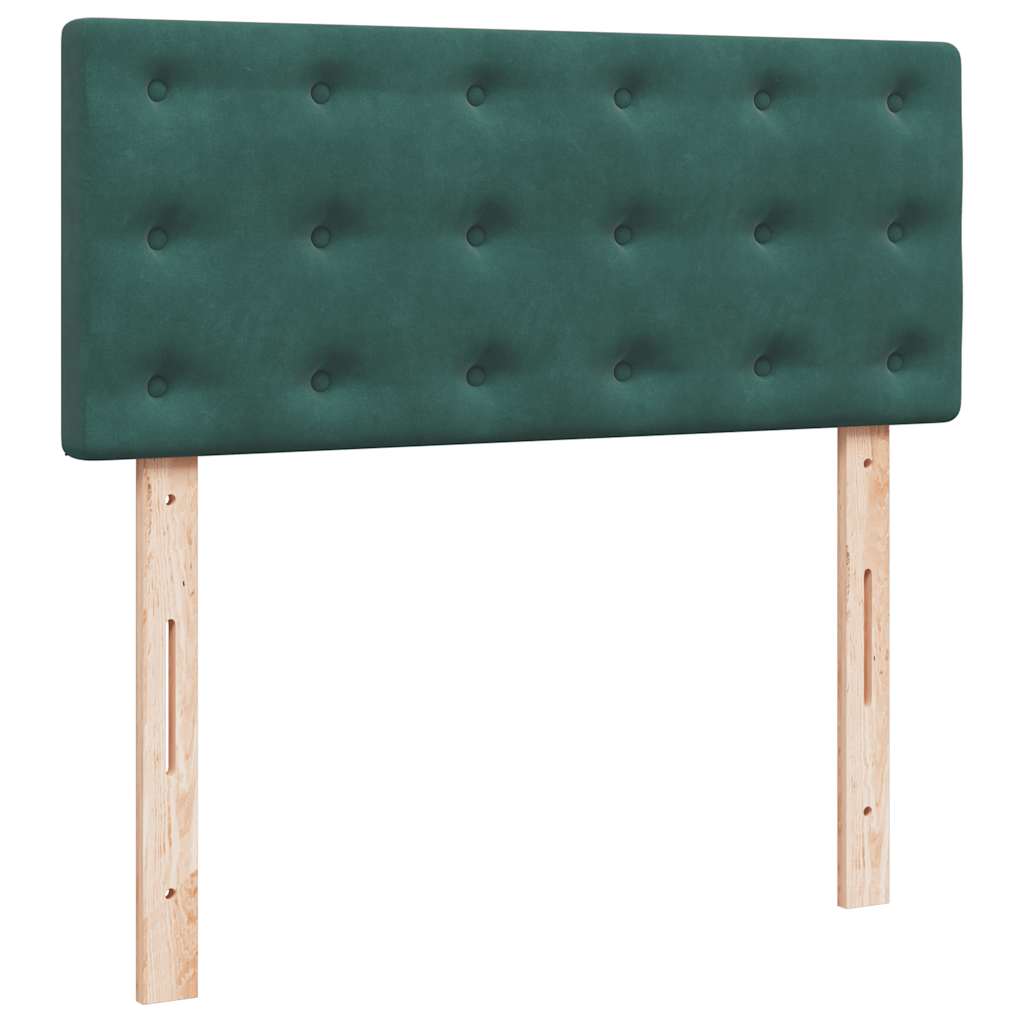 vidaXL Οθωμανικό κρεβάτι με στρώμα & LEDs Dark Green 120x190cm Velvet