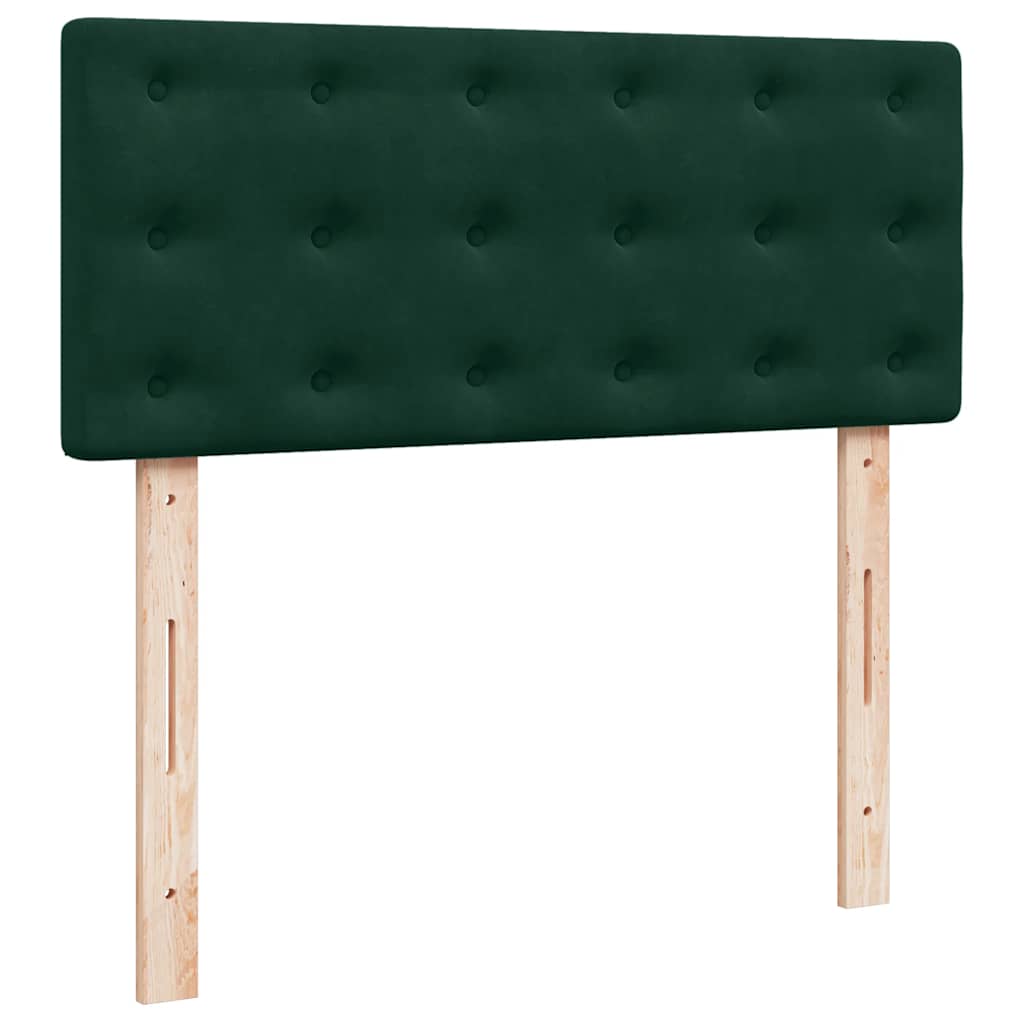 vidaXL Οθωμανικό κρεβάτι με στρώμα & LEDs Dark Green 120x200cm Velvet