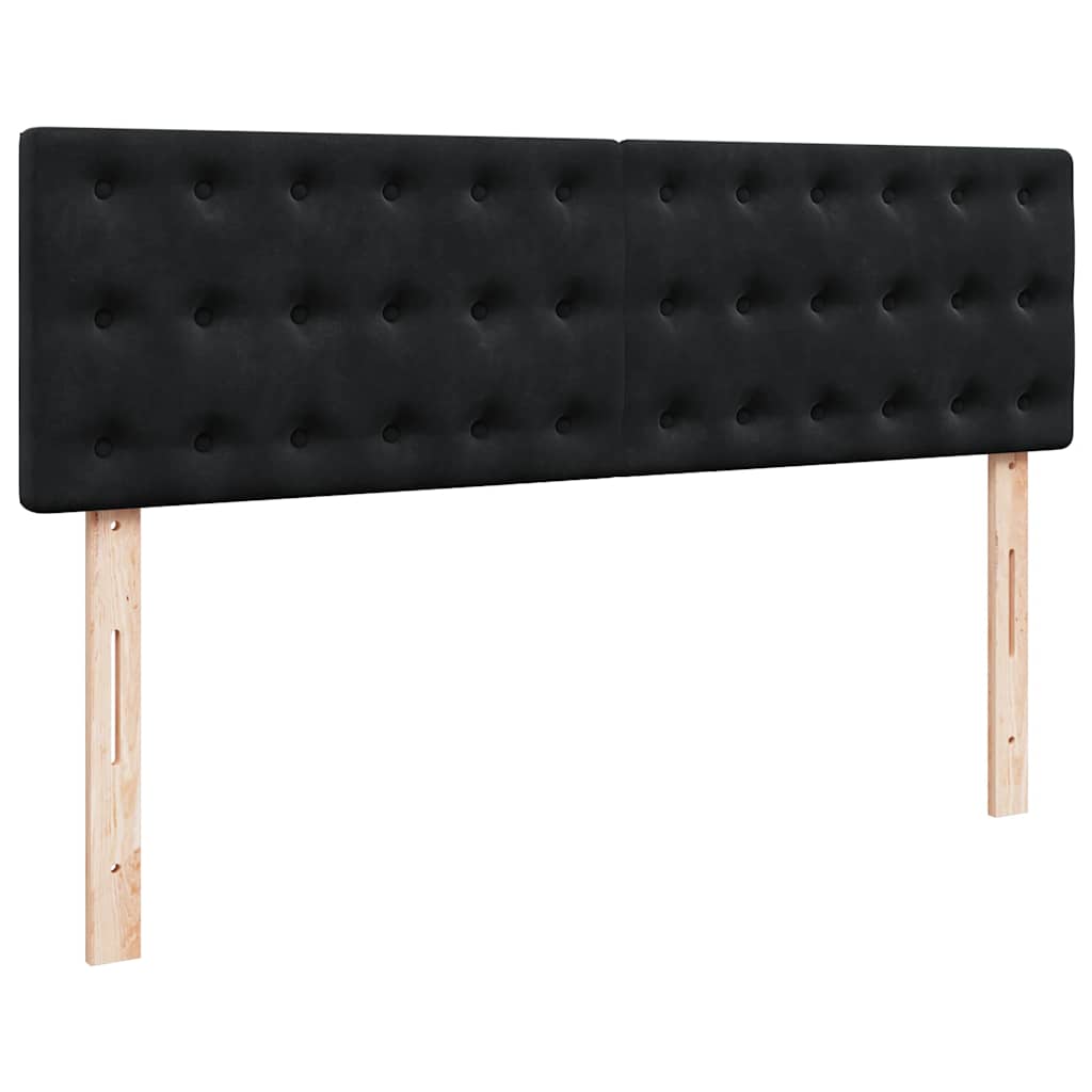 vidaXL Οθωμανικό κρεβάτι με στρώμα & LEDs Μαύρο 140x190cm Velvet