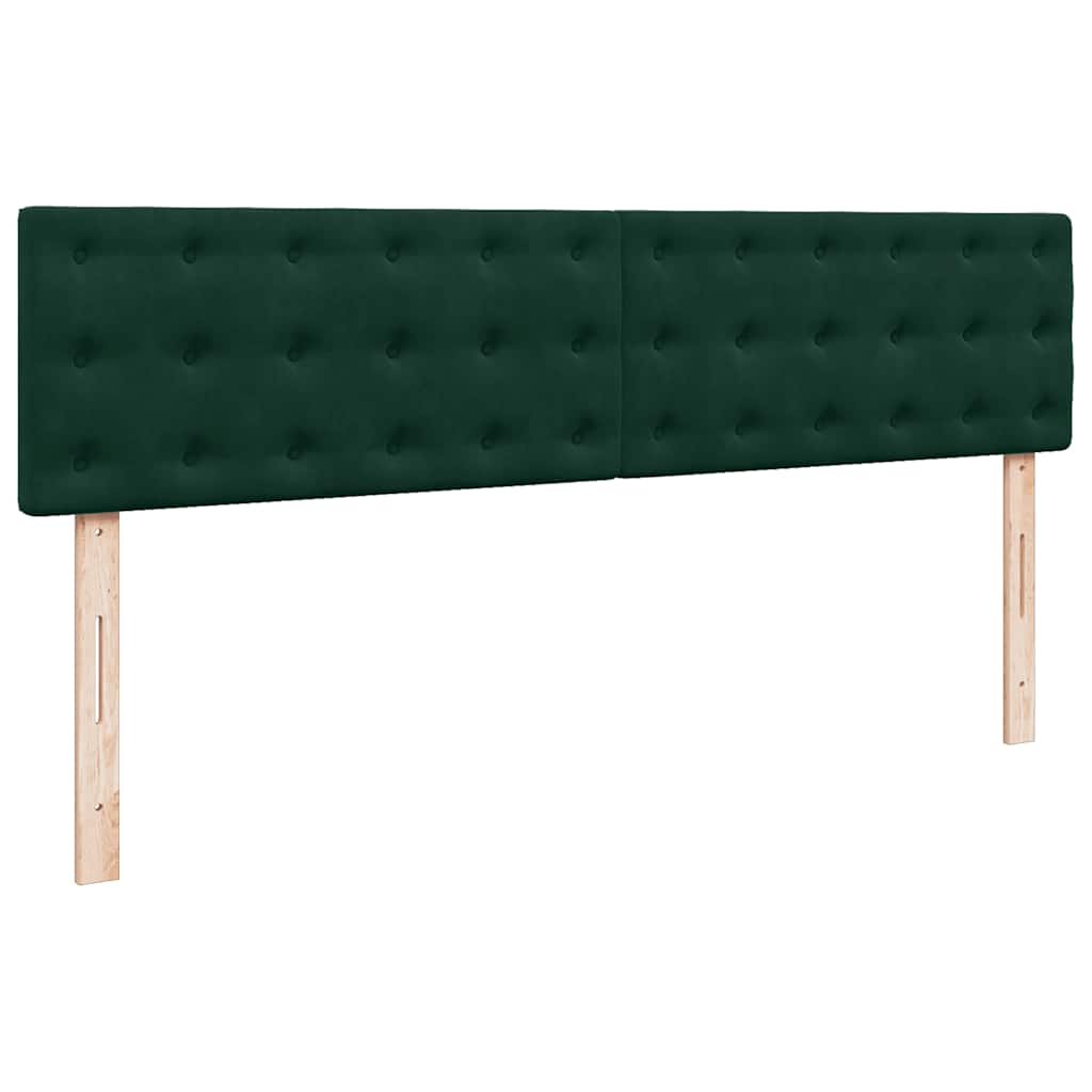 vidaXL Οθωμανικό κρεβάτι με στρώμα & LEDs Dark Green 180x200cm Velvet