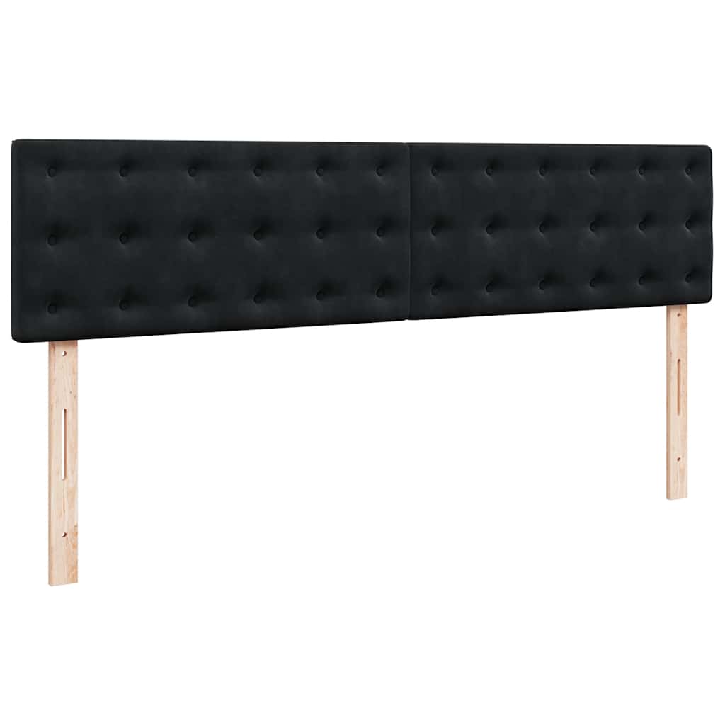 vidaXL Οθωμανικό κρεβάτι με στρώματα & LEDs Μαύρο 200x200cm Velvet