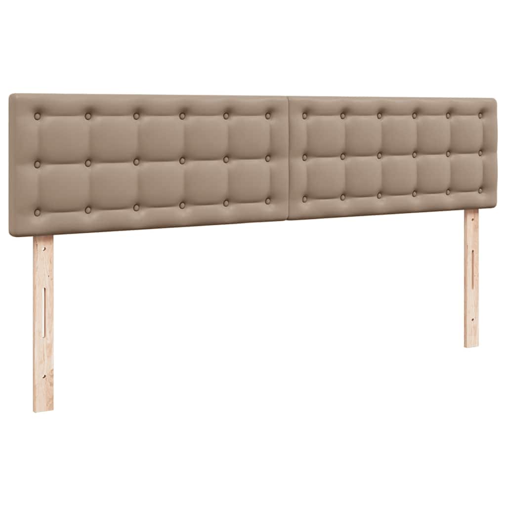 vidaXL Οθωμανικό κρεβάτι με στρώματα & LEDs Cappucino Faux Leather