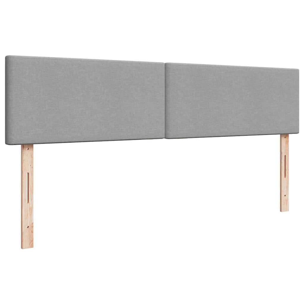 vidaXL Οθωμανικό κρεβάτι με στρώματα & LEDs Ανοιχτό γκρι ύφασμα