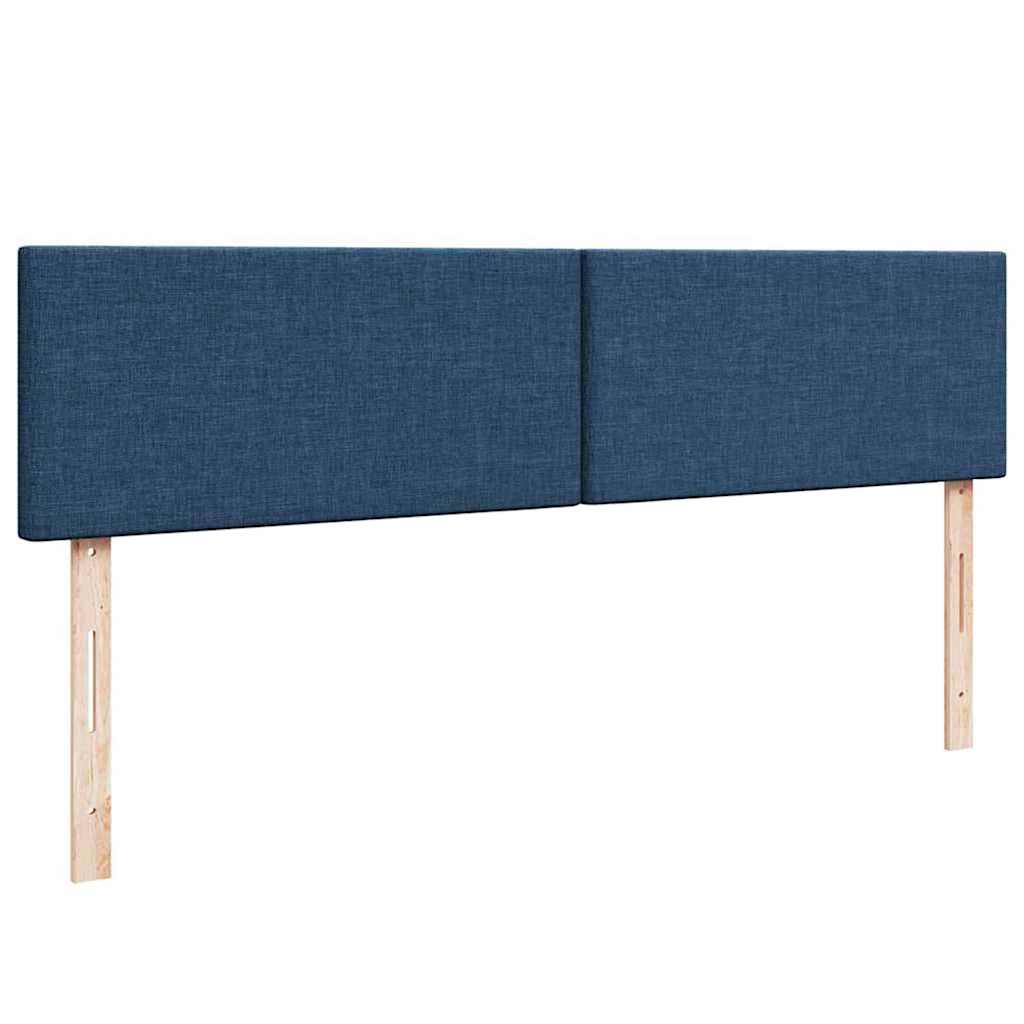 vidaXL Οθωμανικό κρεβάτι με στρώματα & LEDs Μπλε 180x200cm ύφασμα