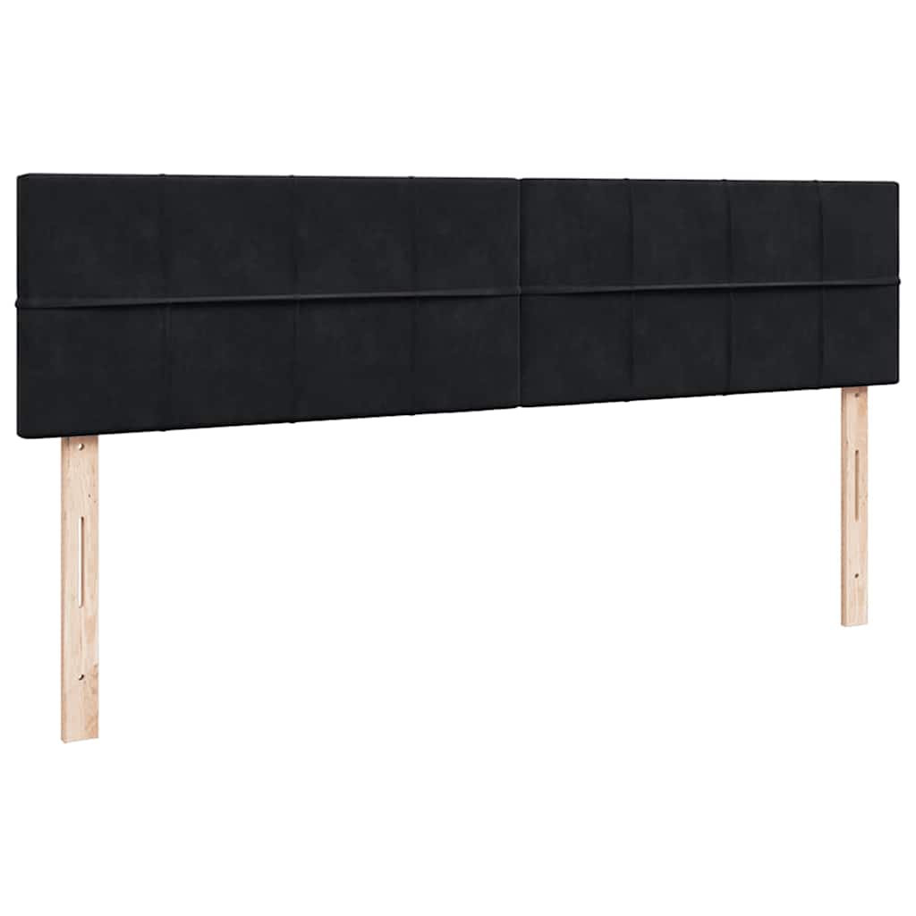 vidaXL Οθωμανικό κρεβάτι με στρώματα & LEDs Μαύρο 160x200cm Velvet