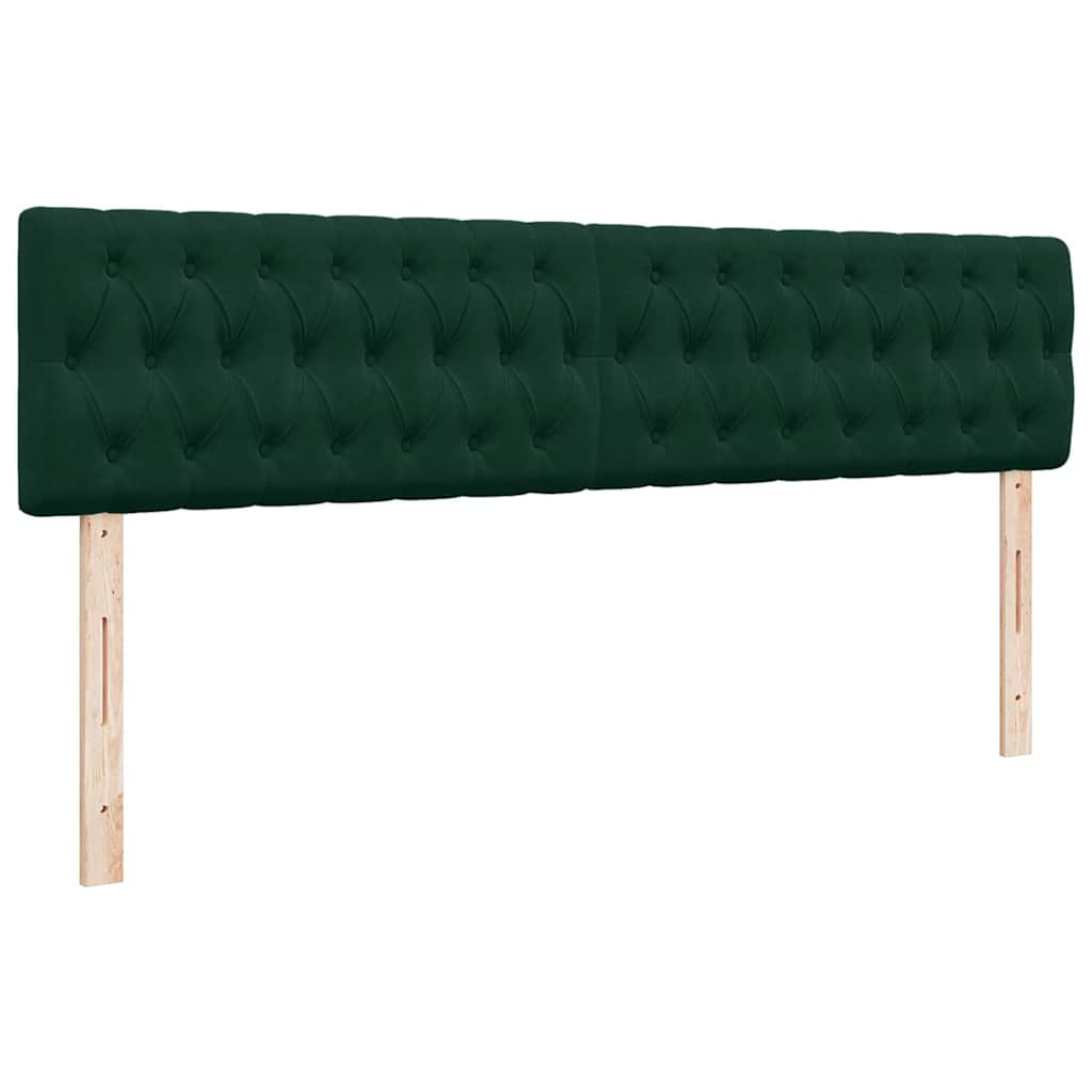 vidaXL Οθωμανικό κρεβάτι με στρώματα&LEDs Dark Green 180x200cm Velvet