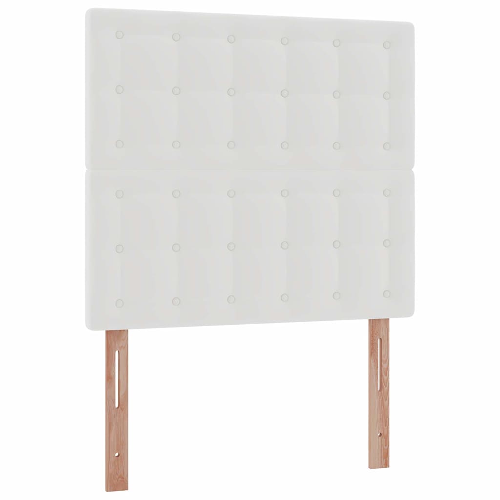 vidaXL Οθωμανικό κρεβάτι με στρώμα Λευκό 90x190cm Faux Leather
