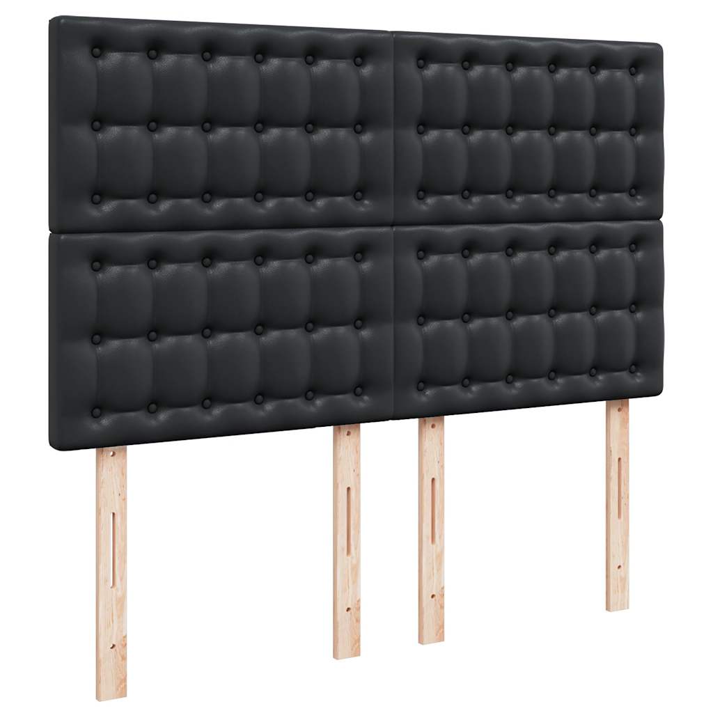 vidaXL Οθωμανικό κρεβάτι με στρώμα Μαύρο 140x200cm Faux Leather