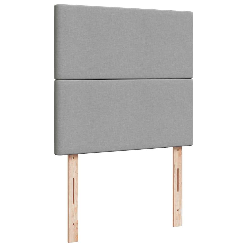 vidaXL Οθωμανικό κρεβάτι με στρώμα ανοιχτό γκρι 90x200cm ύφασμα