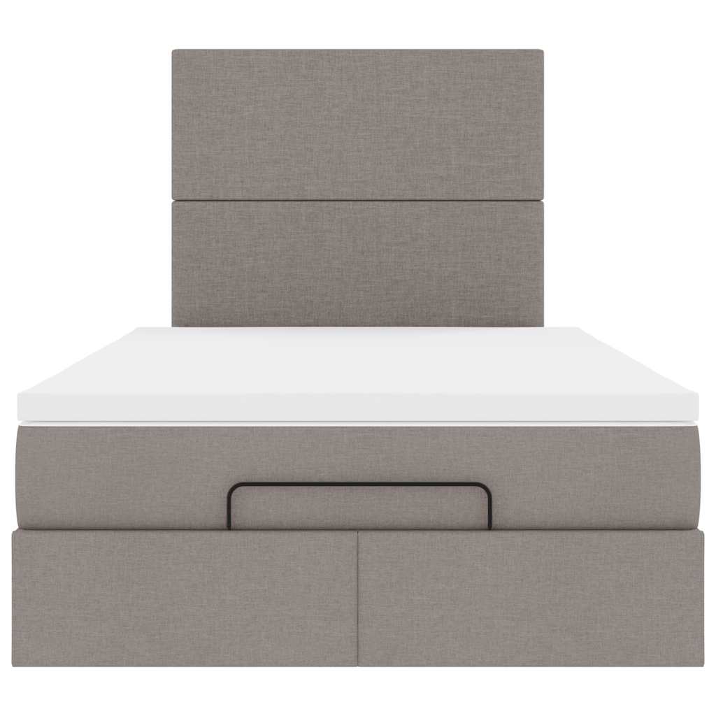 vidaXL Οθωμανικό κρεβάτι με στρώμα Taupe 120x200cm ύφασμα