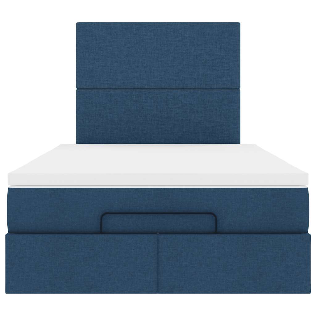 vidaXL Οθωμανικό κρεβάτι με στρώμα μπλε 120x200cm ύφασμα