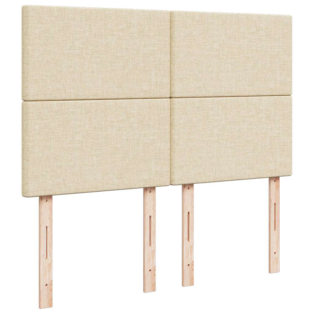 vidaXL Οθωμανικό κρεβάτι με στρώμα Cream 140x190cm ύφασμα