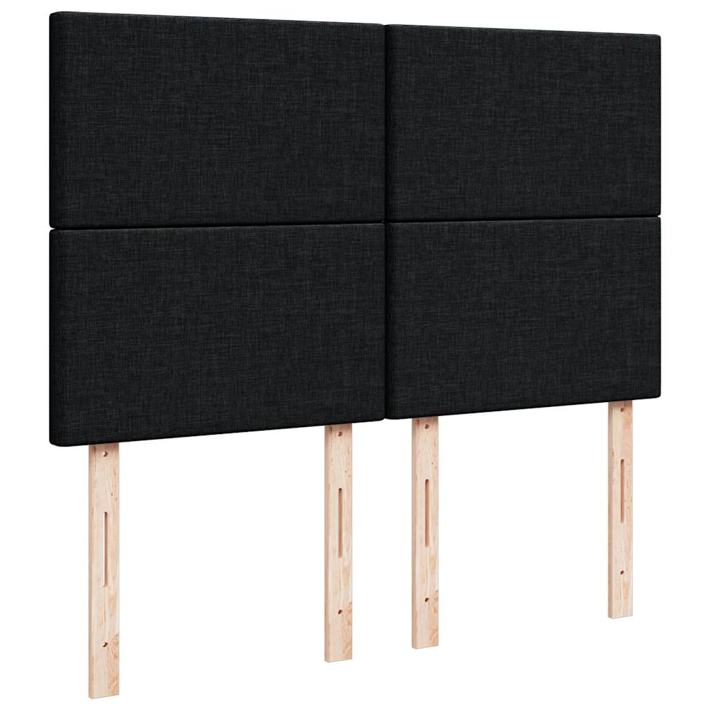 vidaXL Οθωμανικό κρεβάτι με στρώμα Μαύρο 140x200cm Ύφασμα