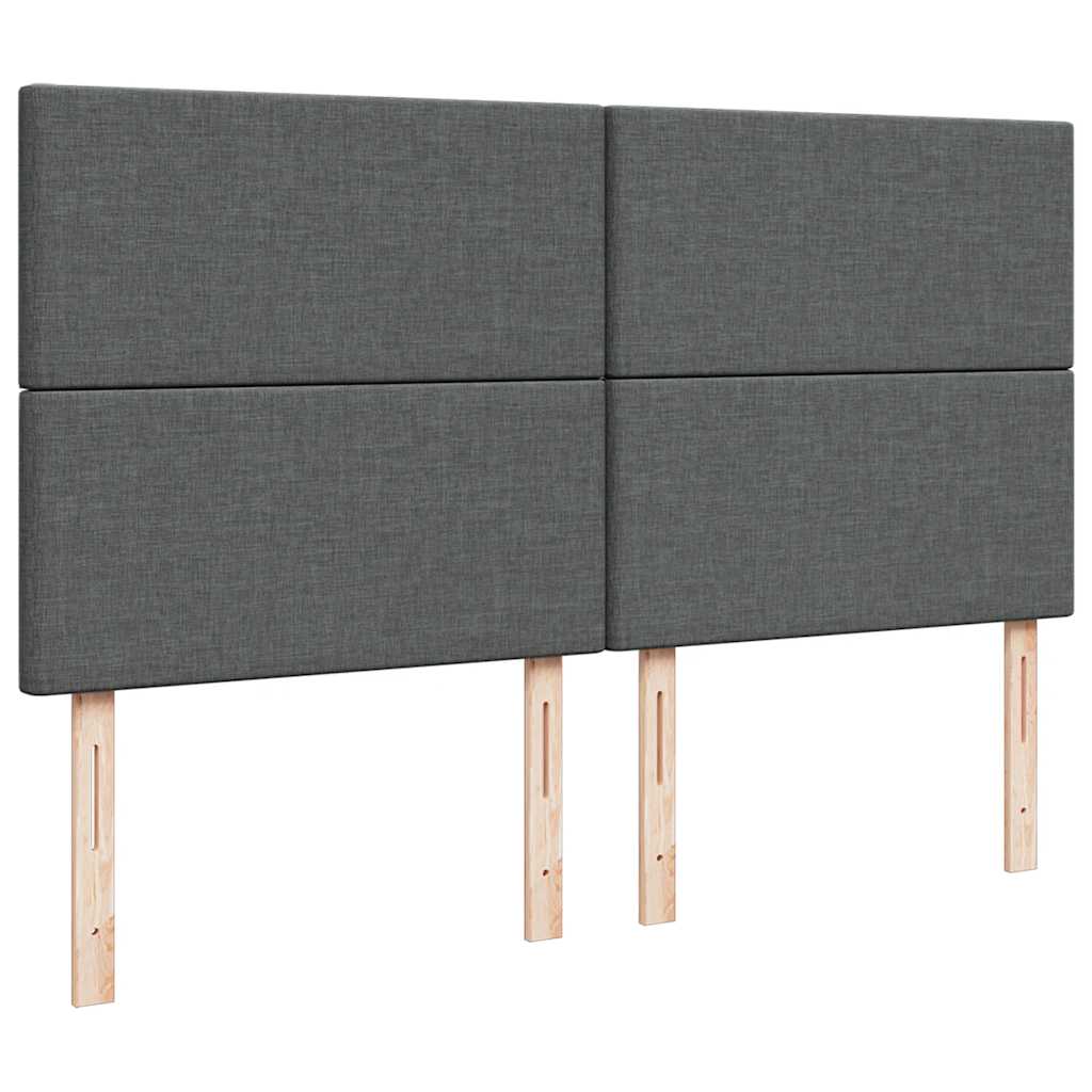 vidaXL Οθωμανικό κρεβάτι με στρώμα σκούρο γκρι 160x200cm ύφασμα