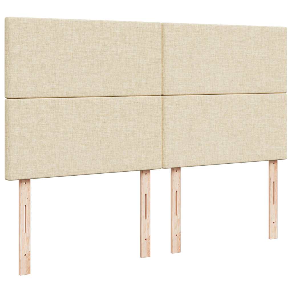 vidaXL Οθωμανικό Κρεβάτι με Στρώμα Κρέμα 160x200cm Ύφασμα