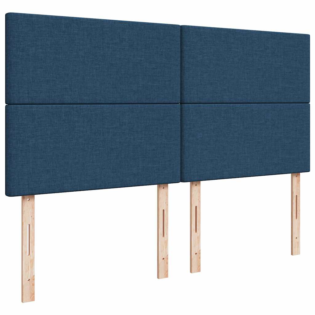 vidaXL Οθωμανικό κρεβάτι με στρώμα μπλε 160x200cm ύφασμα