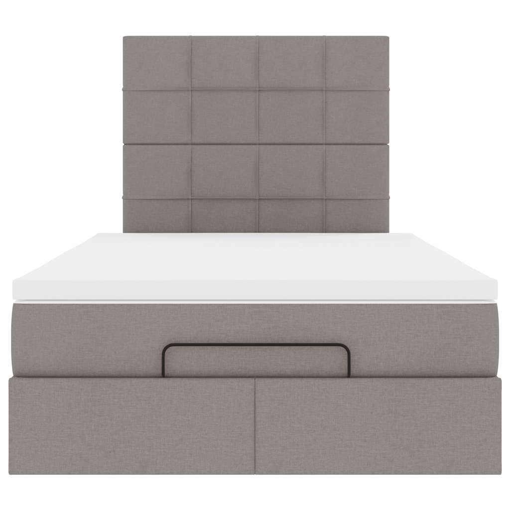 vidaXL Οθωμανικό κρεβάτι με στρώμα Taupe 120x190 cm Ύφασμα