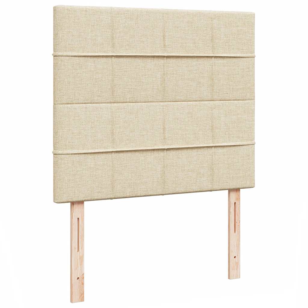 vidaXL Οθωμανικό κρεβάτι με στρώμα Cream 120x200cm ύφασμα