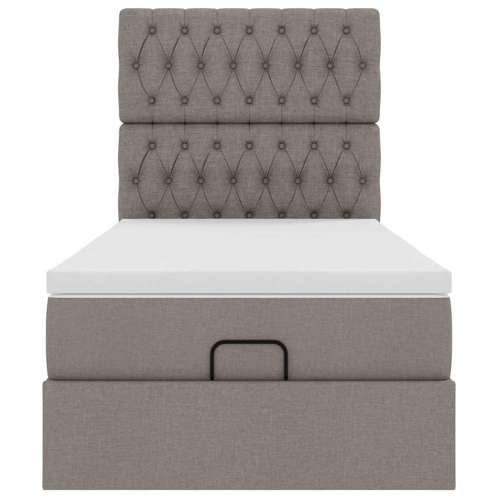vidaXL Οθωμανικό κρεβάτι με στρώμα Taupe 80x200cm ύφασμα