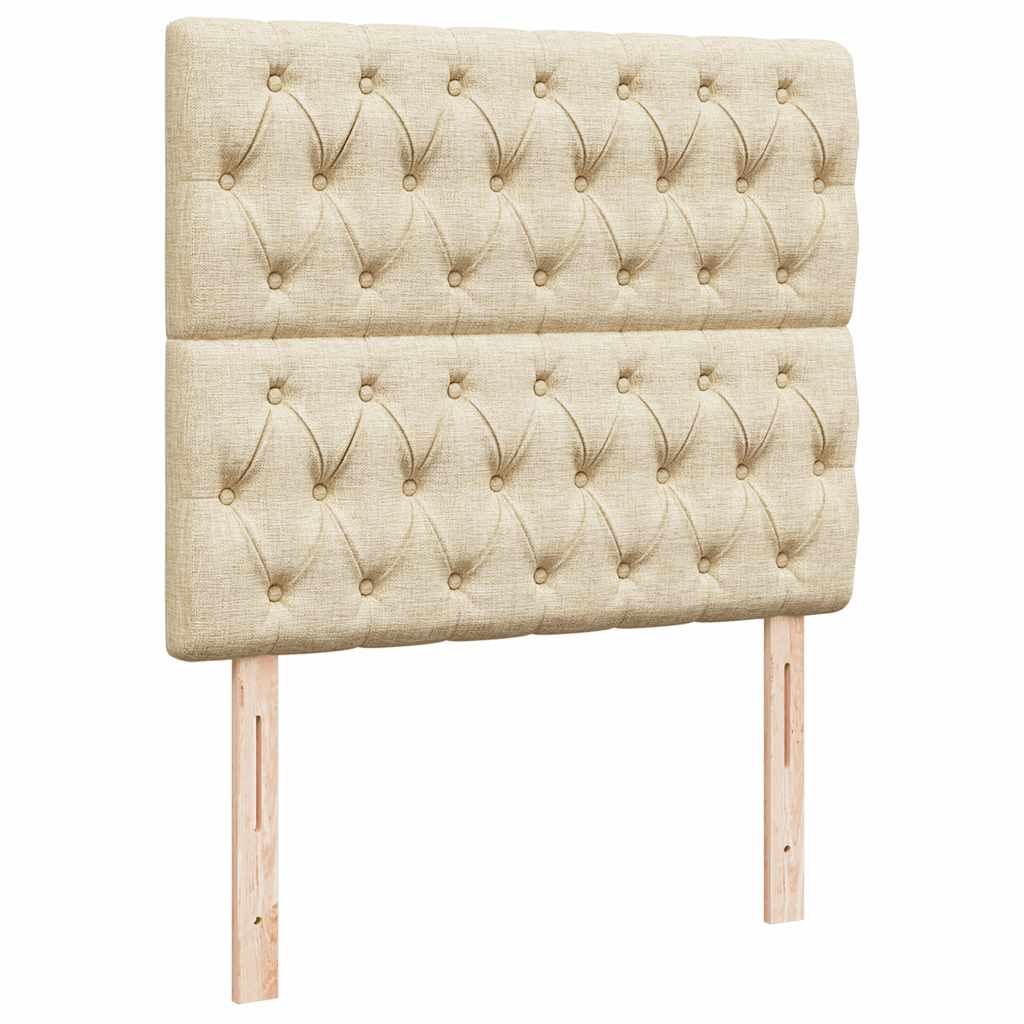vidaXL Οθωμανικό κρεβάτι με στρώμα Cream 120x190 cm Ύφασμα