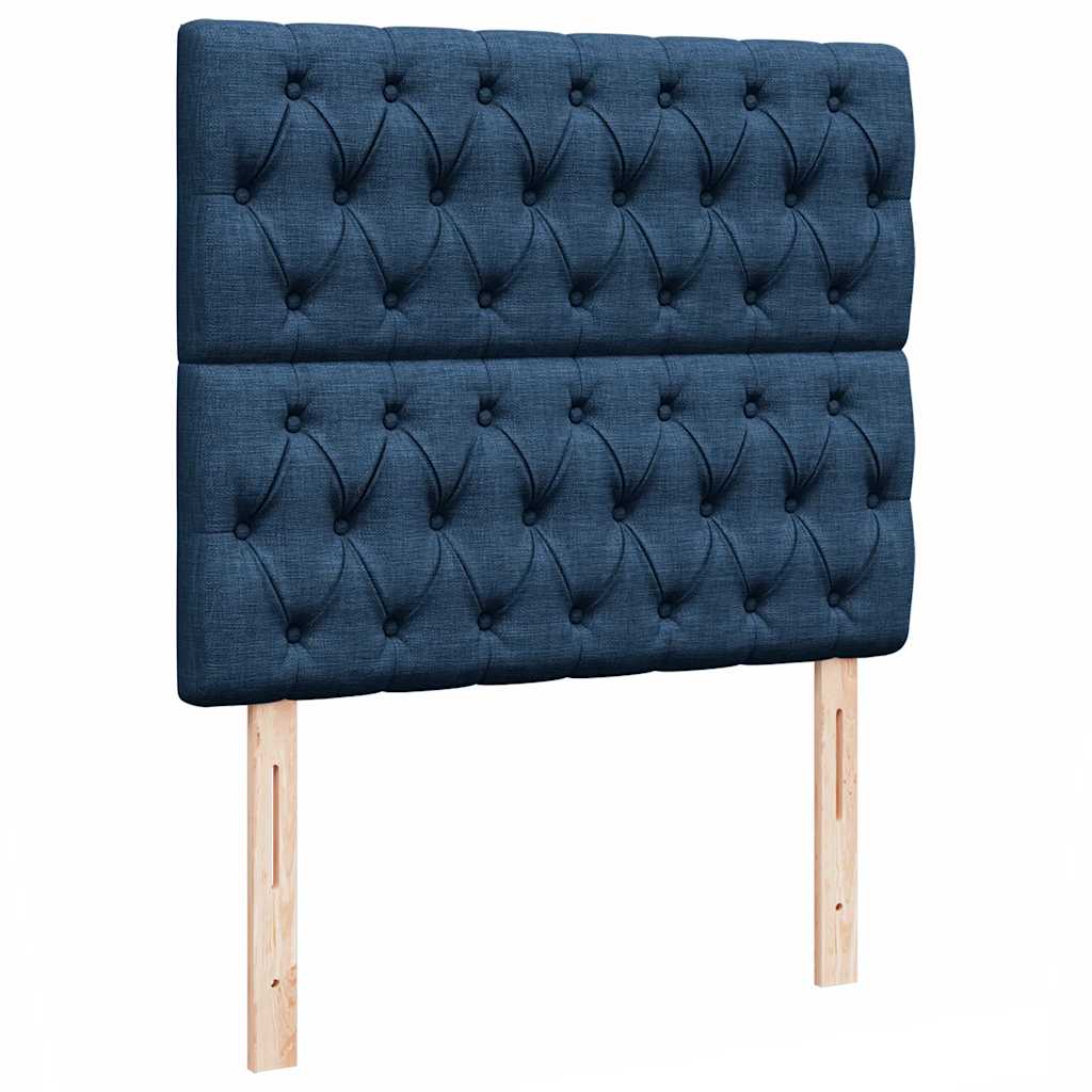 vidaXL Οθωμανικό κρεβάτι με στρώμα μπλε 120x190 cm ύφασμα