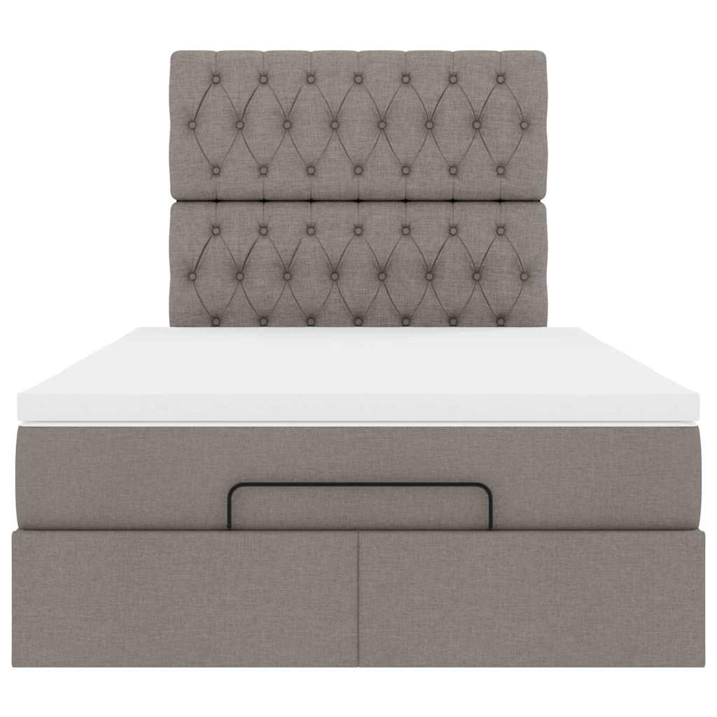 vidaXL Οθωμανικό κρεβάτι με στρώμα Taupe 120x200cm ύφασμα