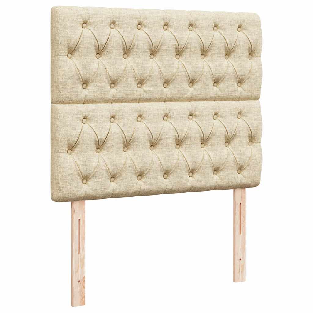 vidaXL Οθωμανικό κρεβάτι με στρώμα Cream 120x200cm ύφασμα