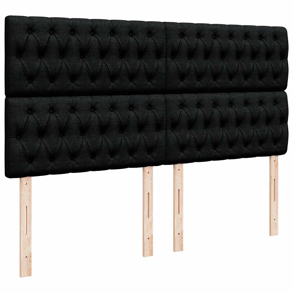 vidaXL Οθωμανικό κρεβάτι με στρώμα Μαύρο 160x200cm Ύφασμα