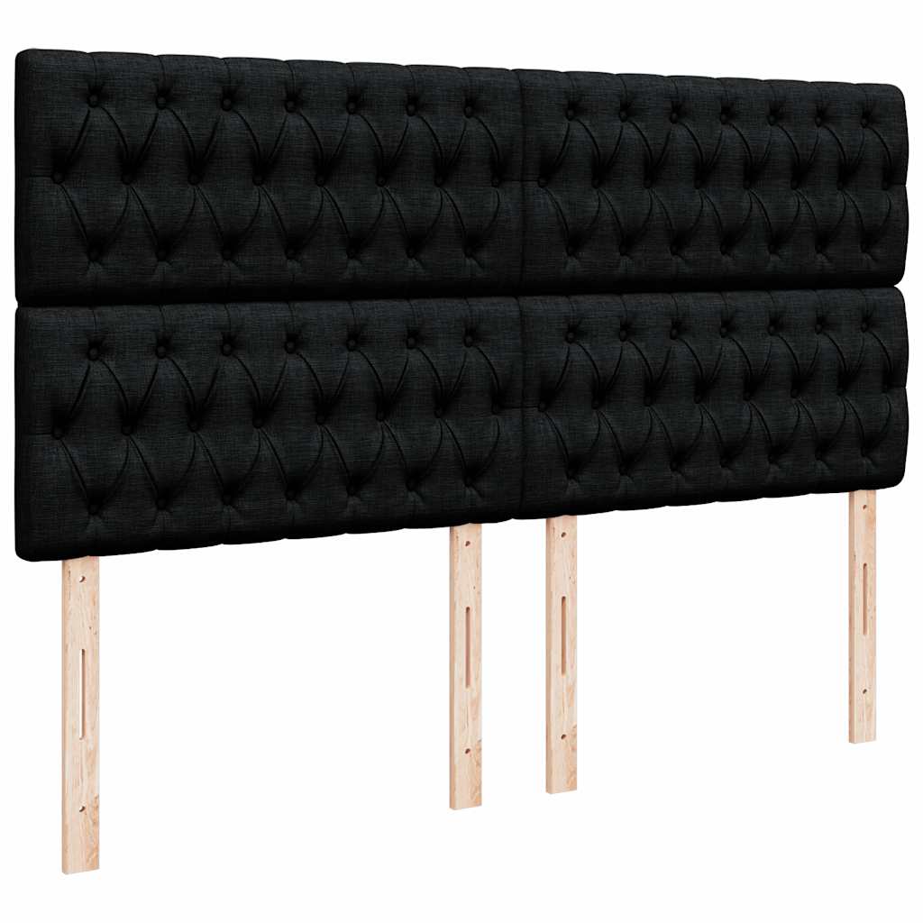 vidaXL Οθωμανικό κρεβάτι με στρώμα Μαύρο 180x200cm Ύφασμα
