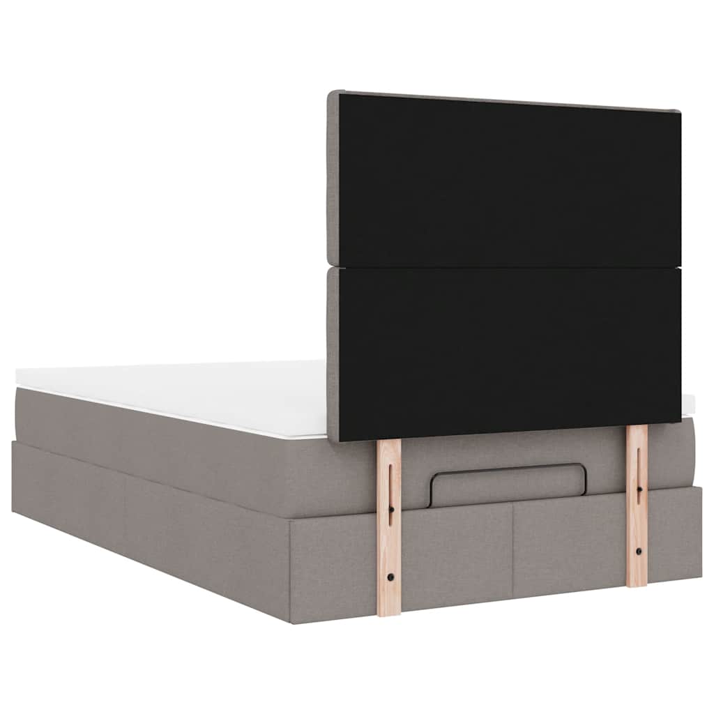 vidaXL Οθωμανικό κρεβάτι με στρώμα Taupe 120x190 cm Ύφασμα