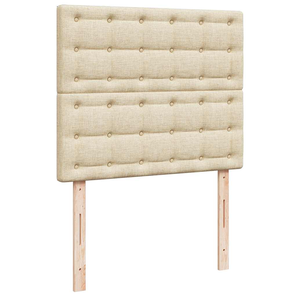 vidaXL Οθωμανικό κρεβάτι με στρώμα Cream 120x200cm ύφασμα