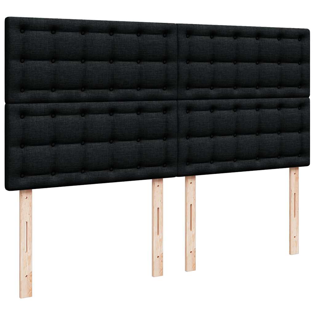 vidaXL Οθωμανικό κρεβάτι με στρώμα Μαύρο 180x200cm Ύφασμα